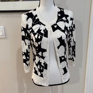 Halogen Monochrome Geometric Cardigan